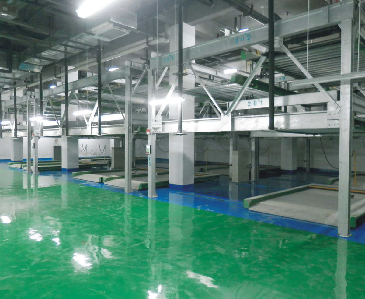 广东机械停车库PSH3三层升降横移机械平移车库